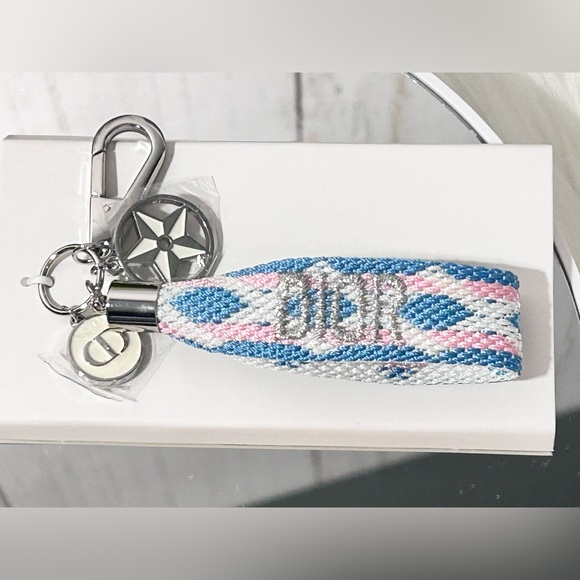 Dior Blue and Pink Keychain with Dior Charms - Picture 1 of 7